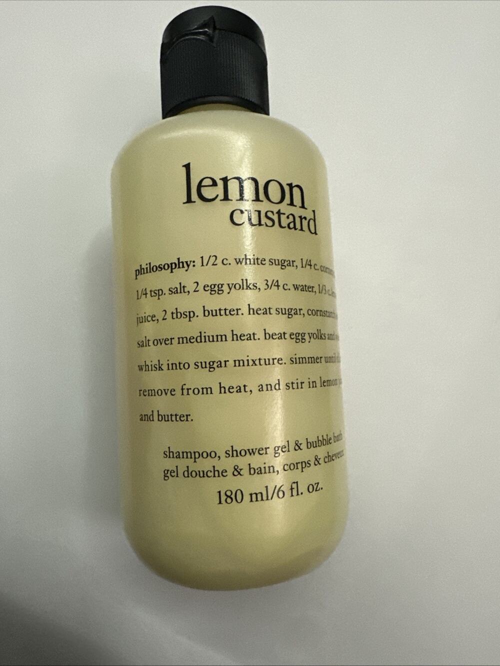 Philosophy Lemon Custard Shampoo, Shower Gel, Bubble Bath 6 OZ Sealed New Sealed